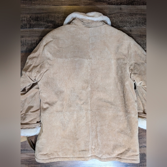 NWT Vintage Deadstock Winlit Leather Reversible Jacket Large In Tan Faux Fur - Picture 3 of 13